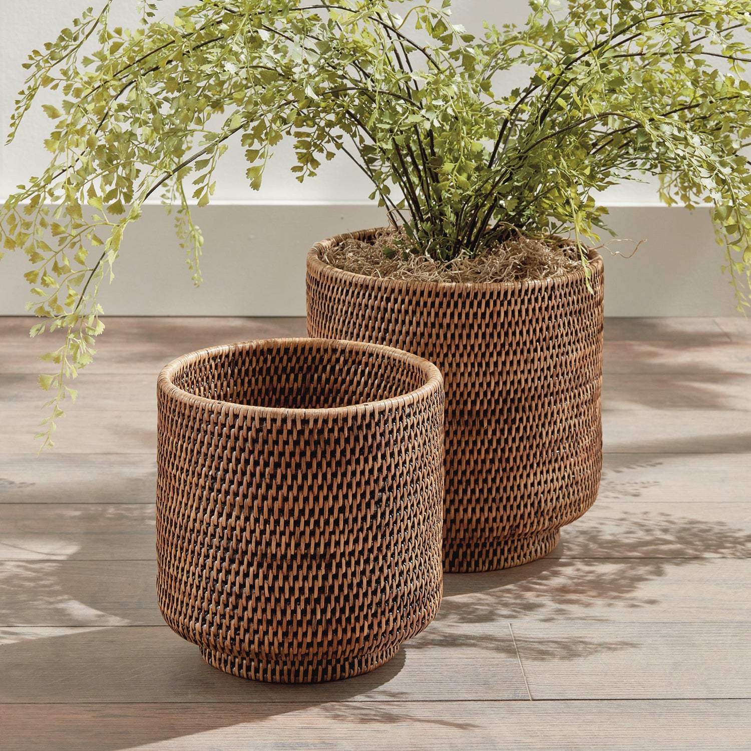 Burma Rattan Cachepot Set of 2