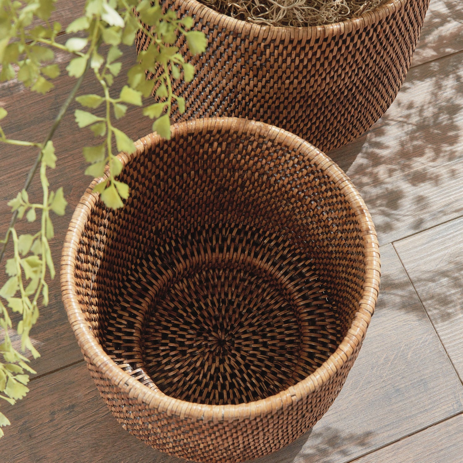 Burma Rattan Cachepot Set of 2
