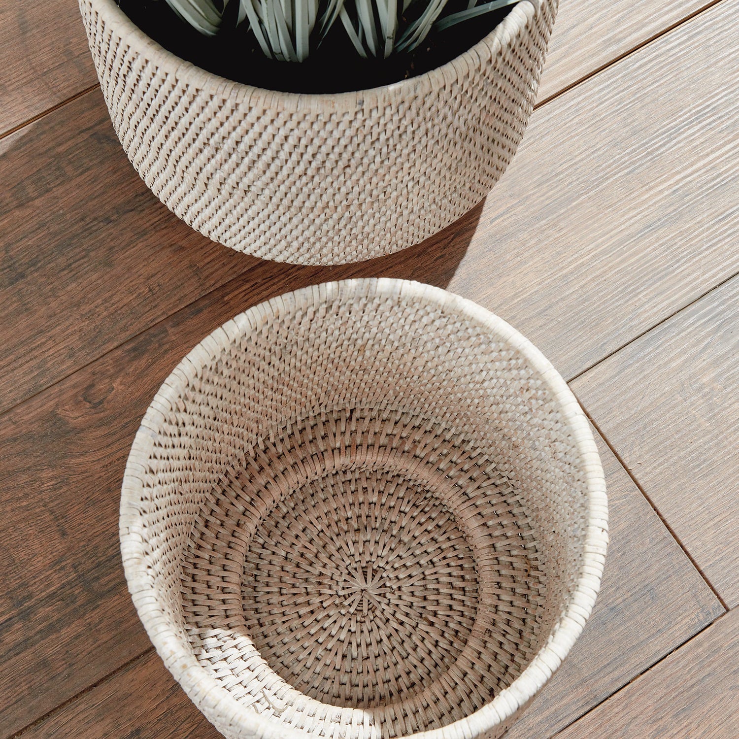 Burma Rattan Cachepot Set of 2