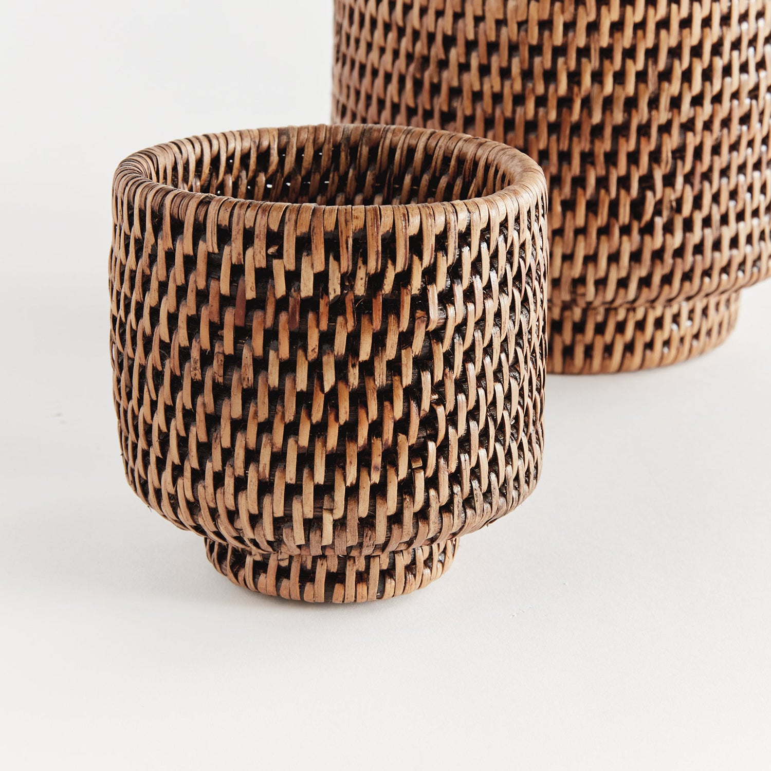 Burma Rattan Cachepot Set of 2