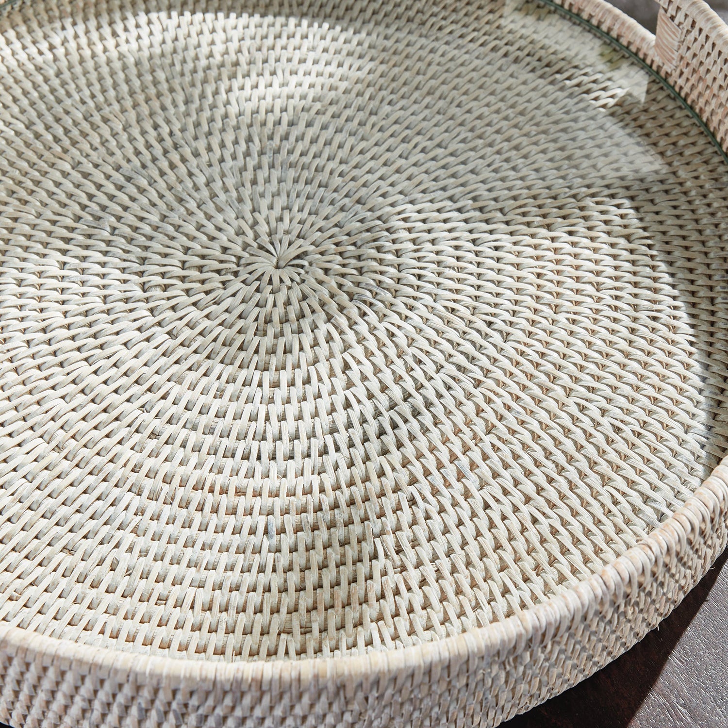 Burma Rattan Round Serving Tray
