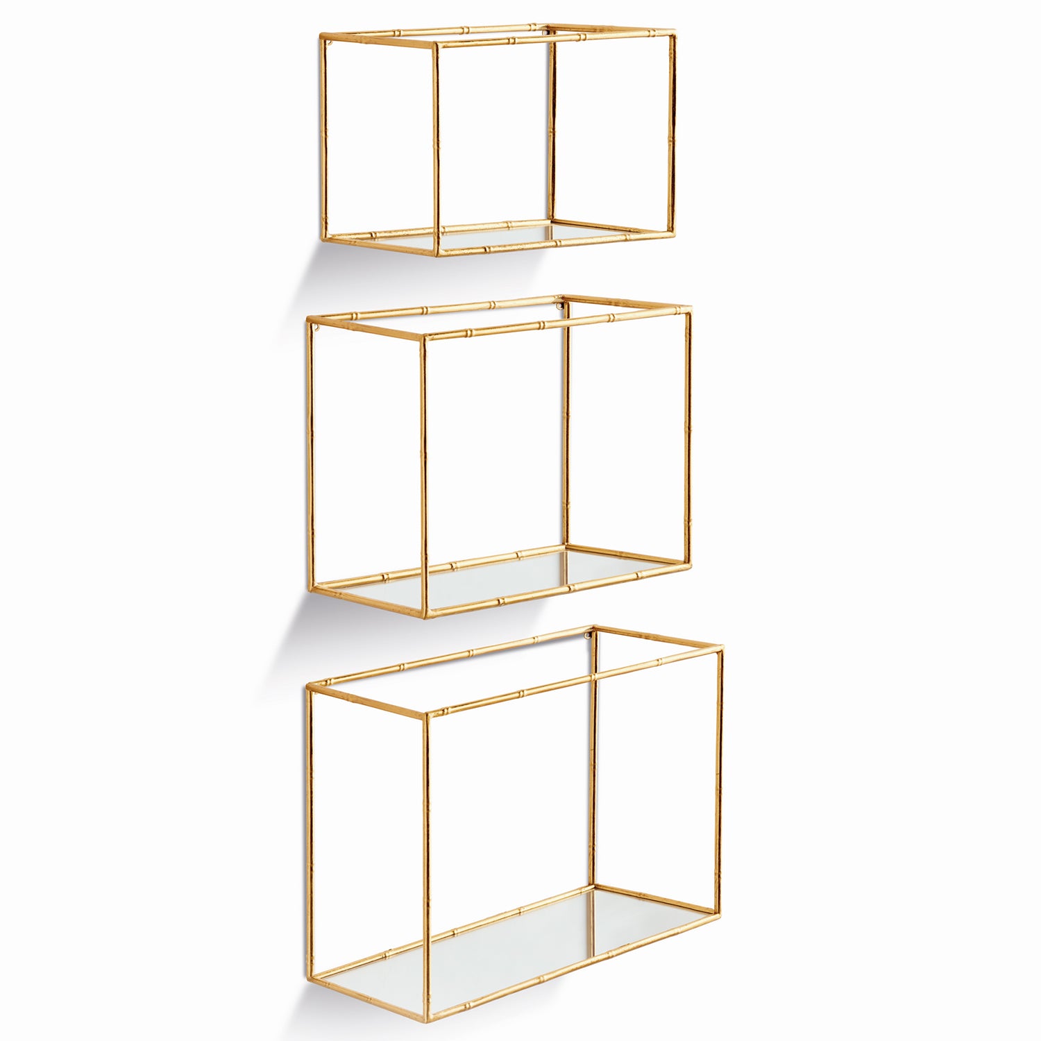 Daphne Mirrored Wall Shelf Set of 3