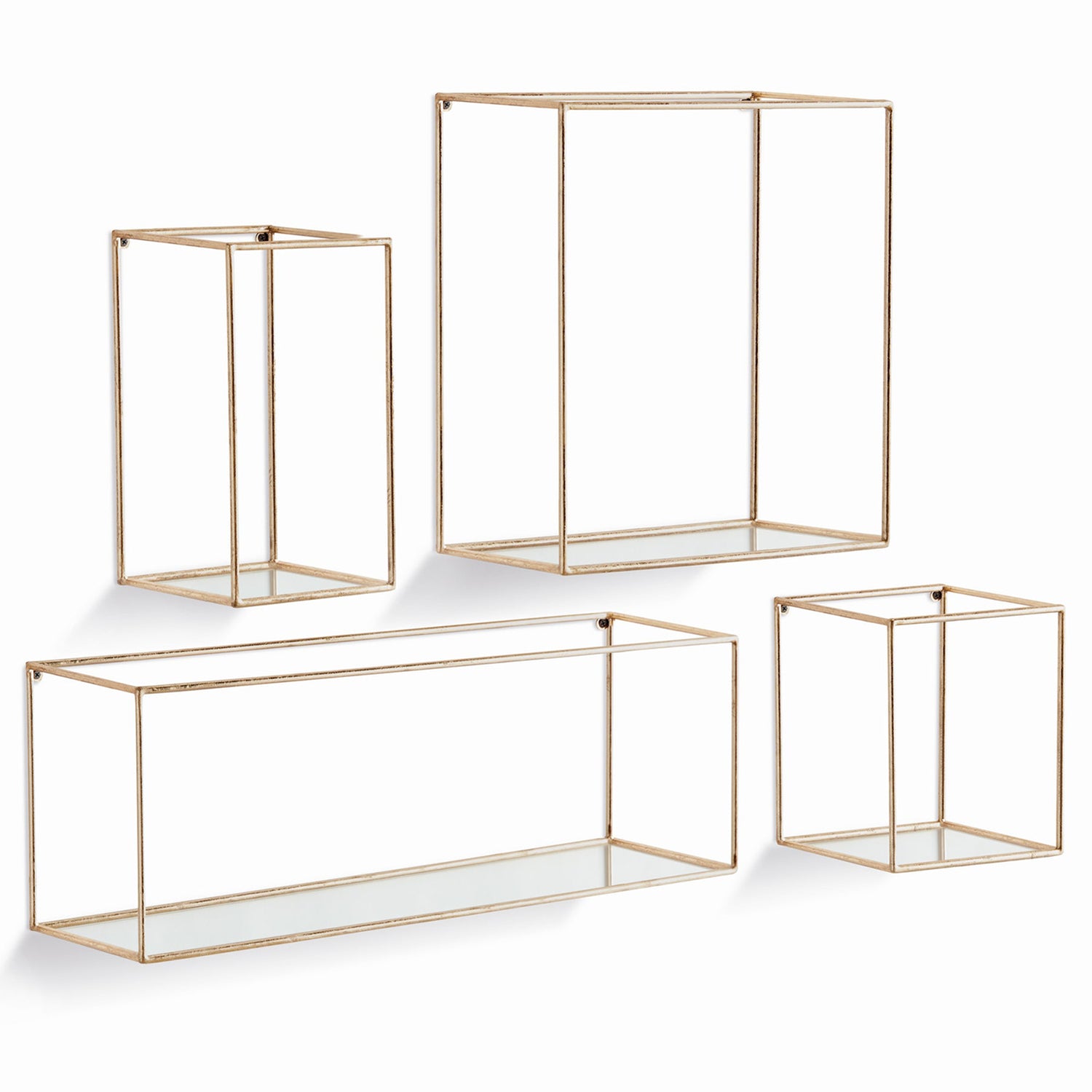 Duncan Mirrored Wall Shelf Set of 4