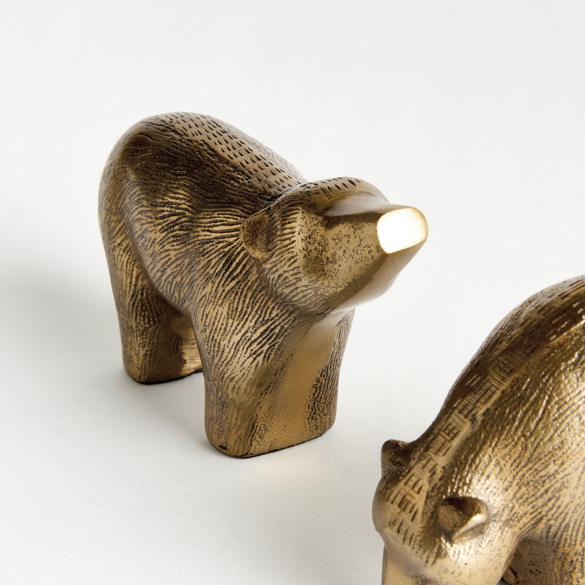 Koda Bear Brass Sculpture Set of 2