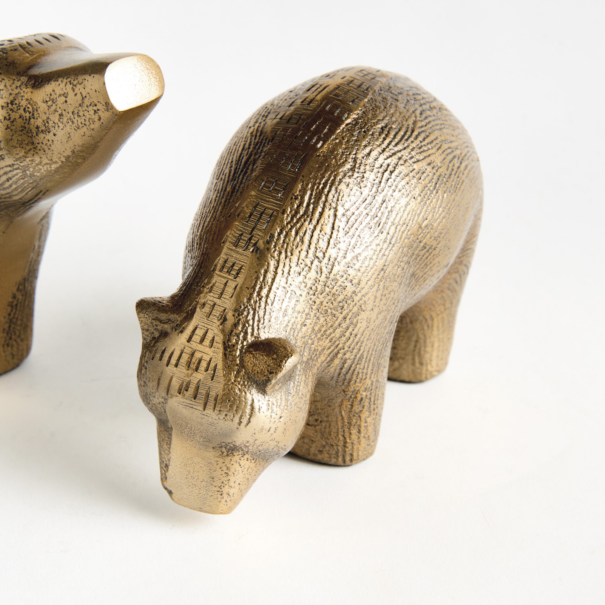 Koda Bear Brass Sculpture Set of 2