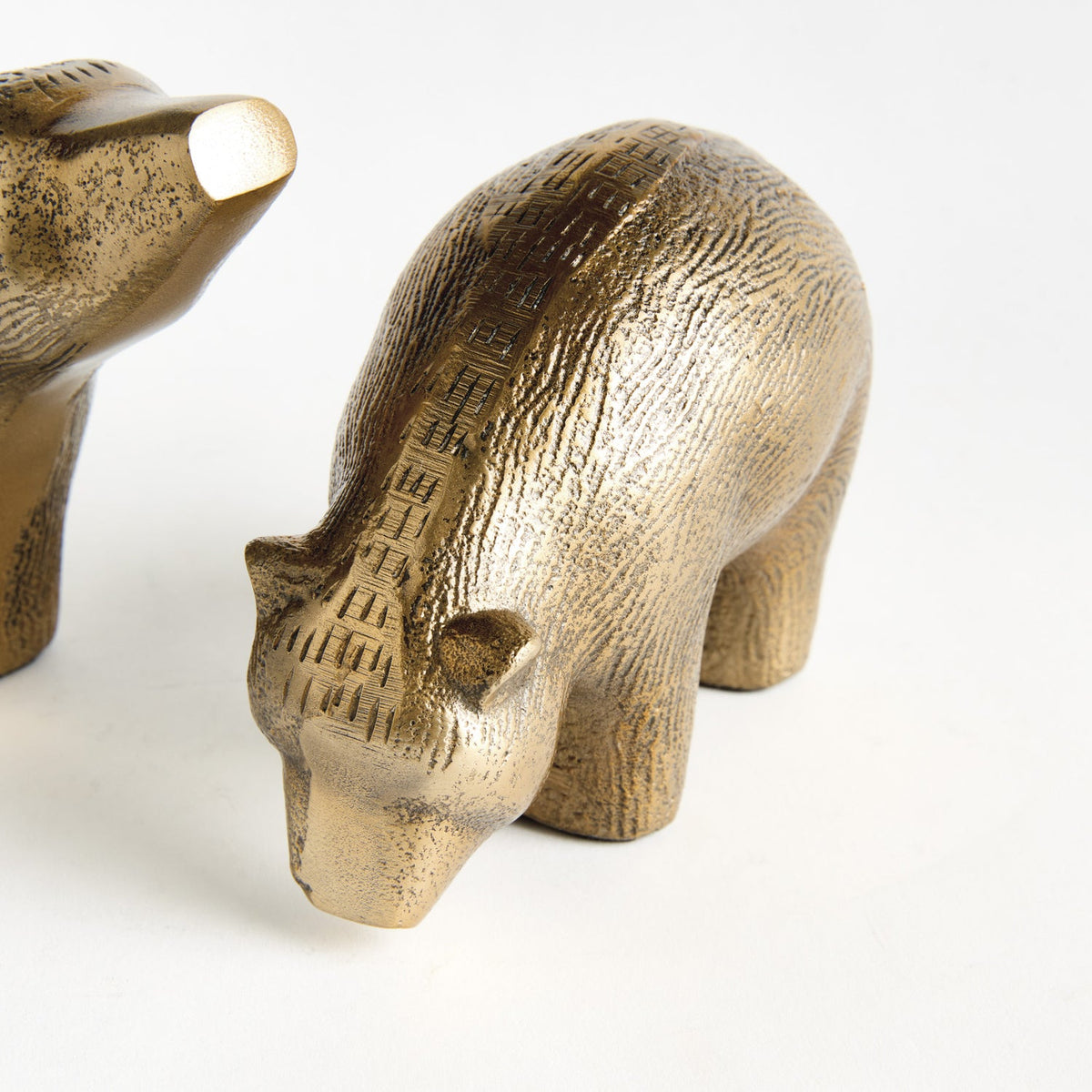 Koda Bear Brass Sculpture Set of 2