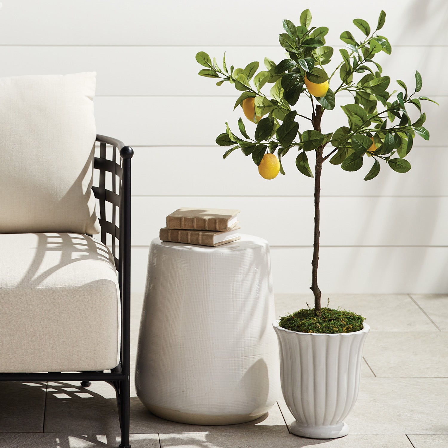 Faux Lemon Tree 37in Drop-In Plant
