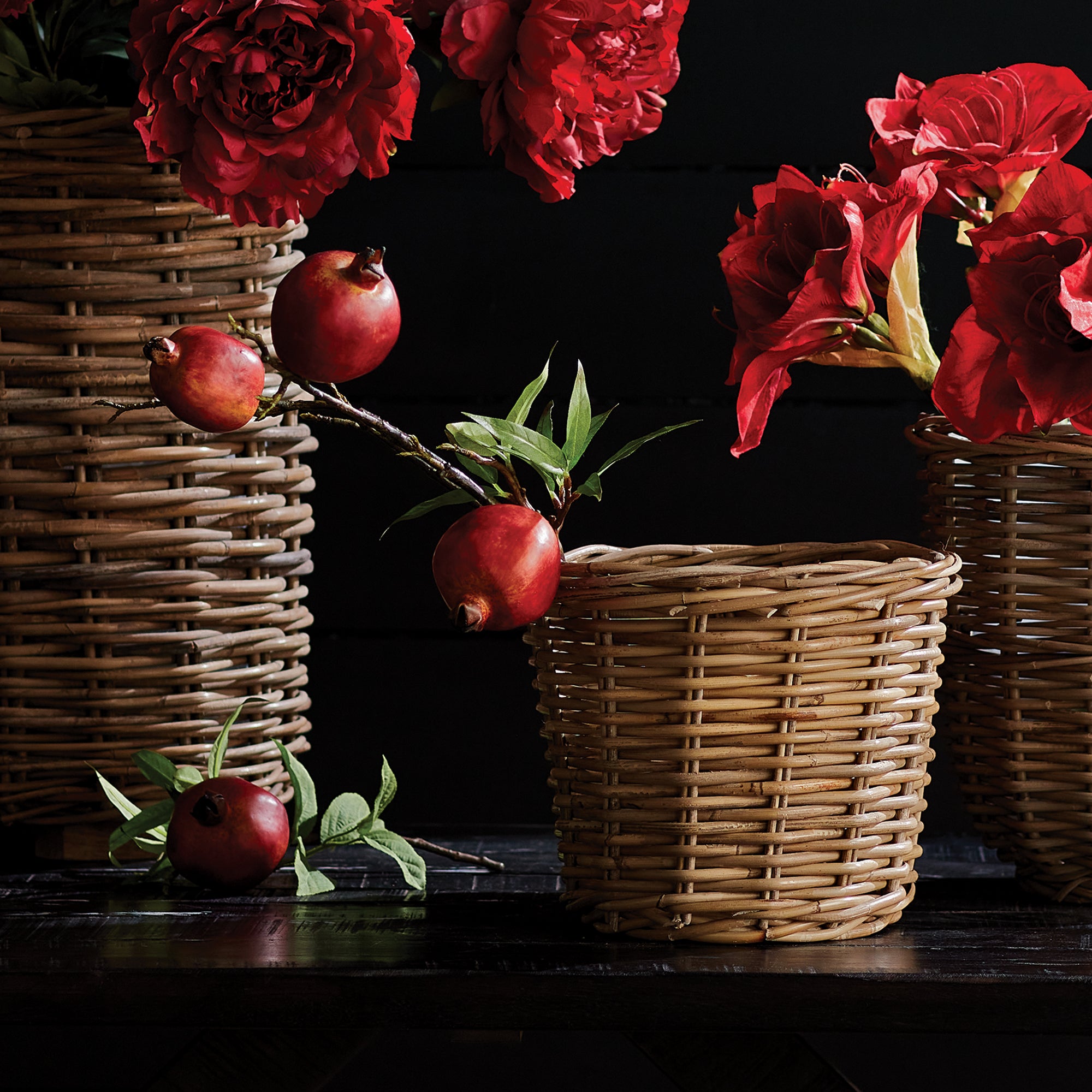 Pomegranate Branches 36in Faux Plant Stem Set of 4