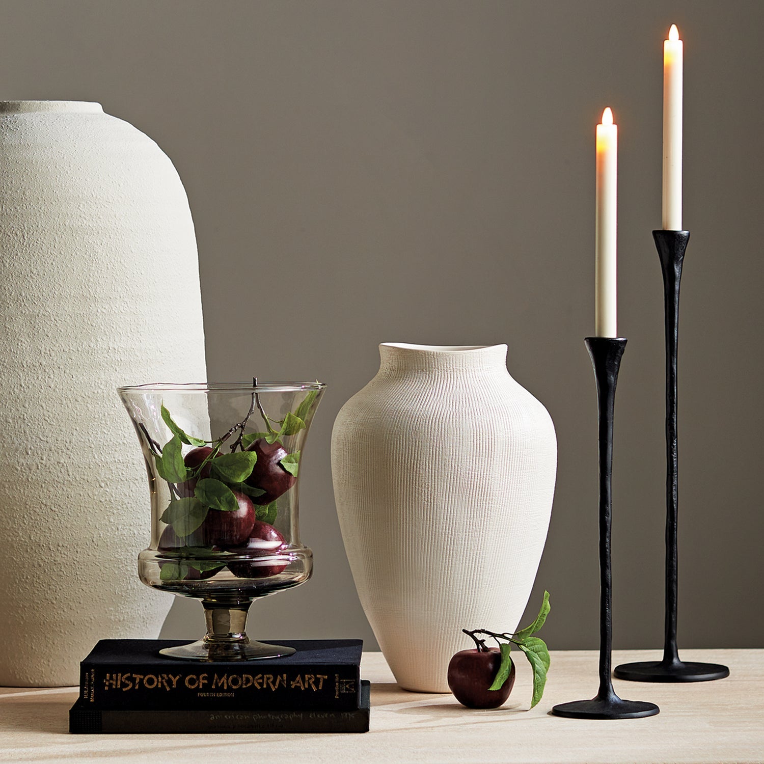 Noah Black Grande Taper Holders Set of 3