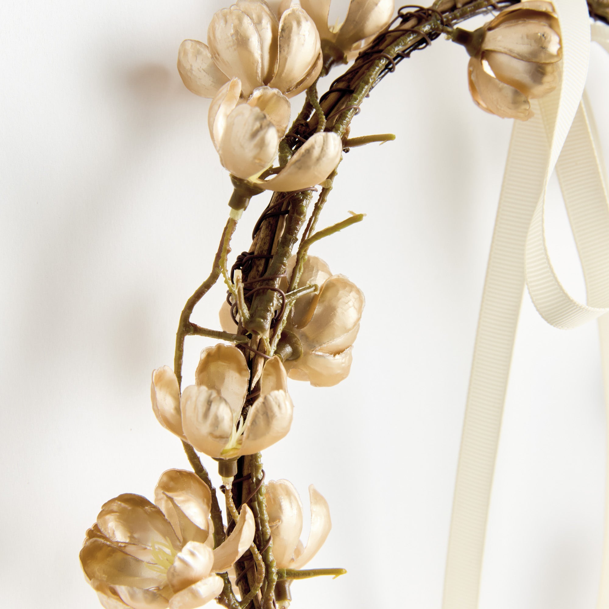 Gilded Cherry Blossom Wreath Set of 2