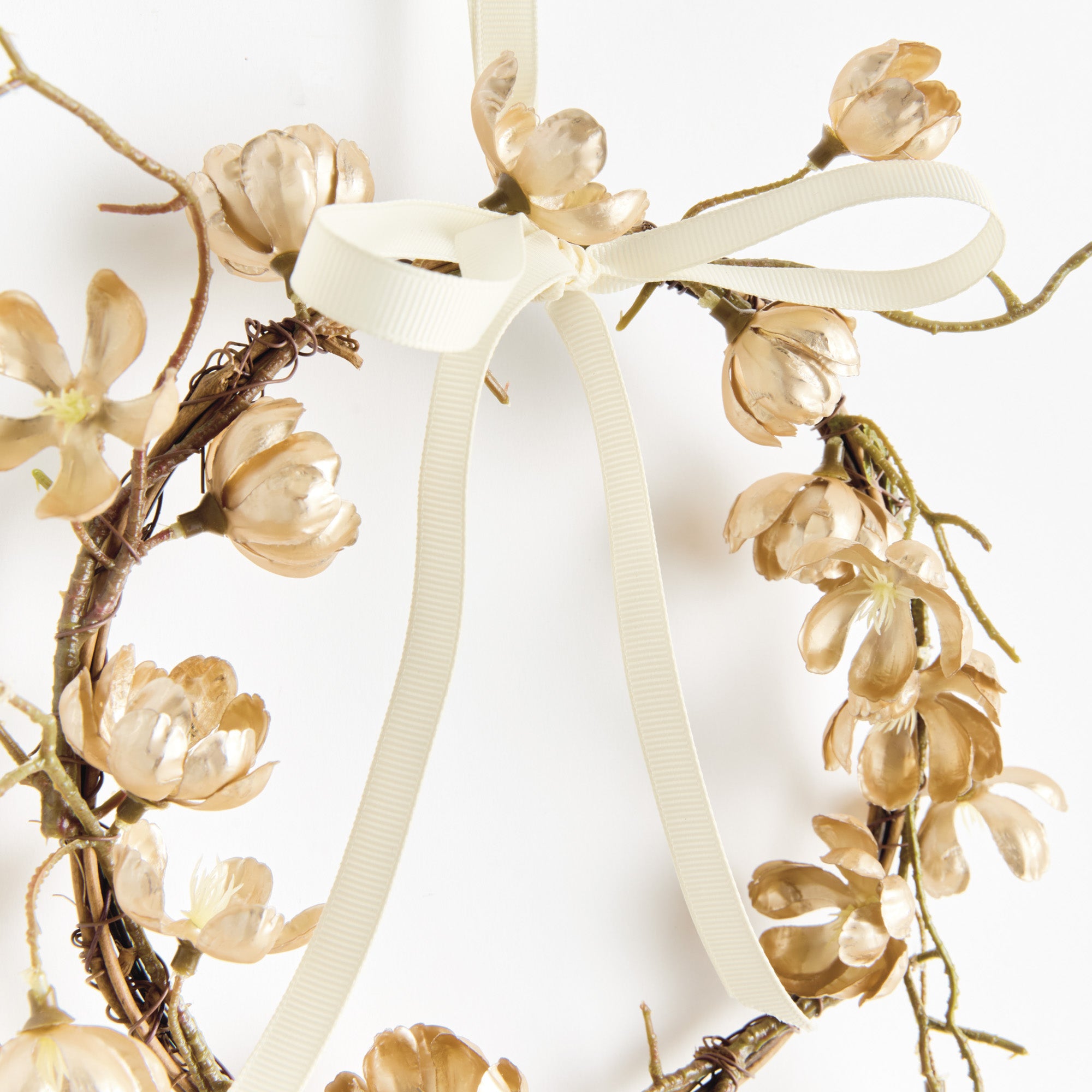 Gilded Cherry Blossom Wreath Set of 2