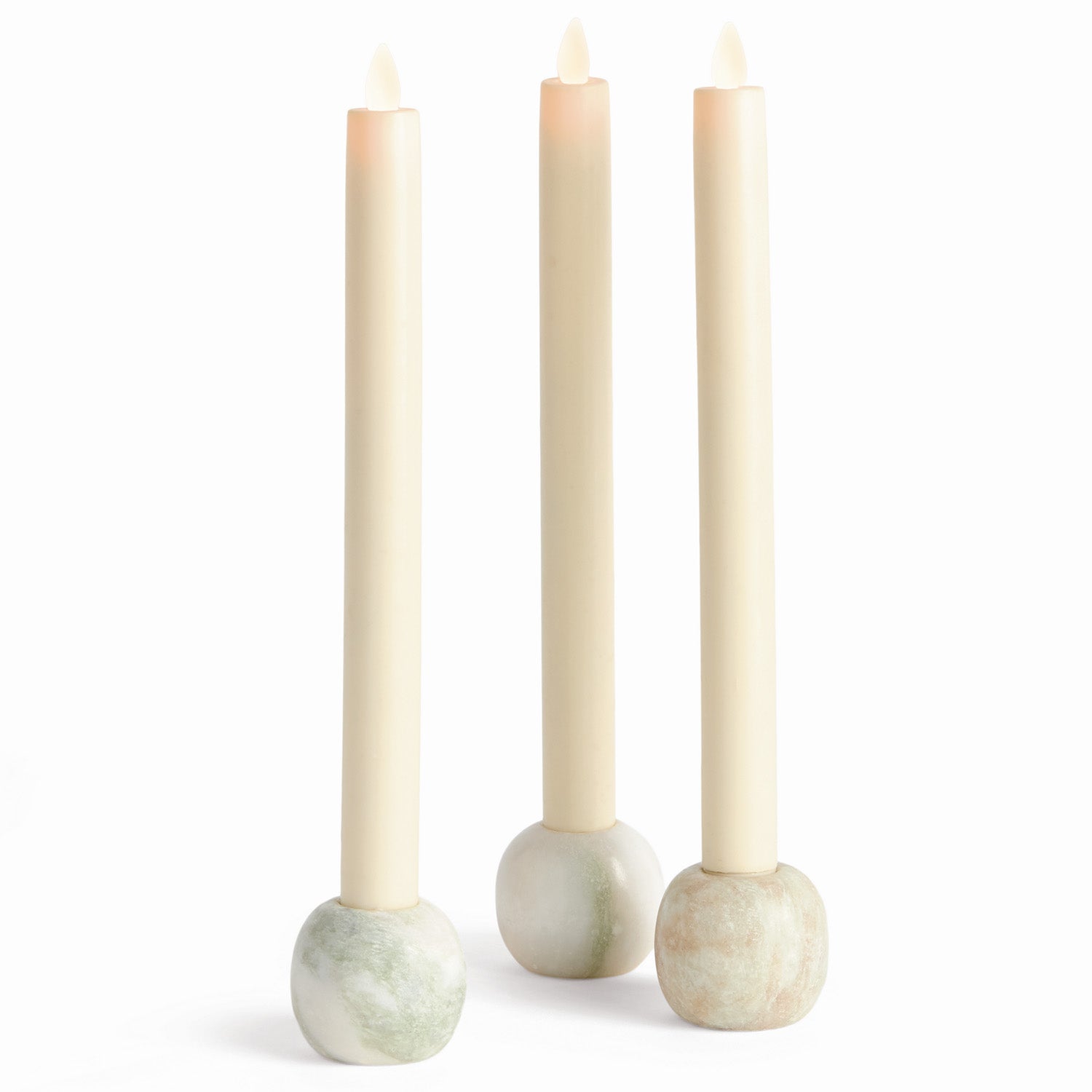 Jocelyn Marble Taper Candle Holder Set of 3