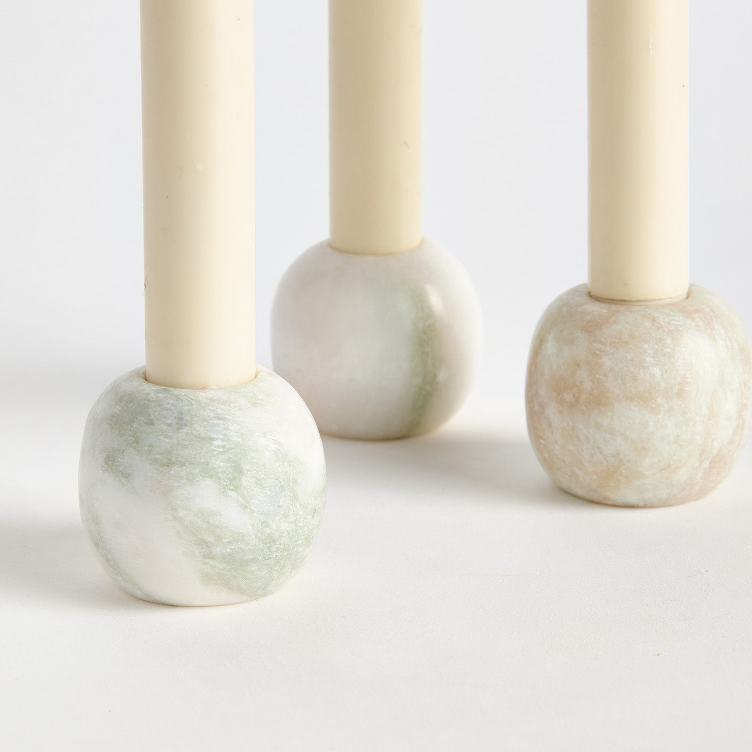 Jocelyn Marble Taper Candle Holder Set of 3