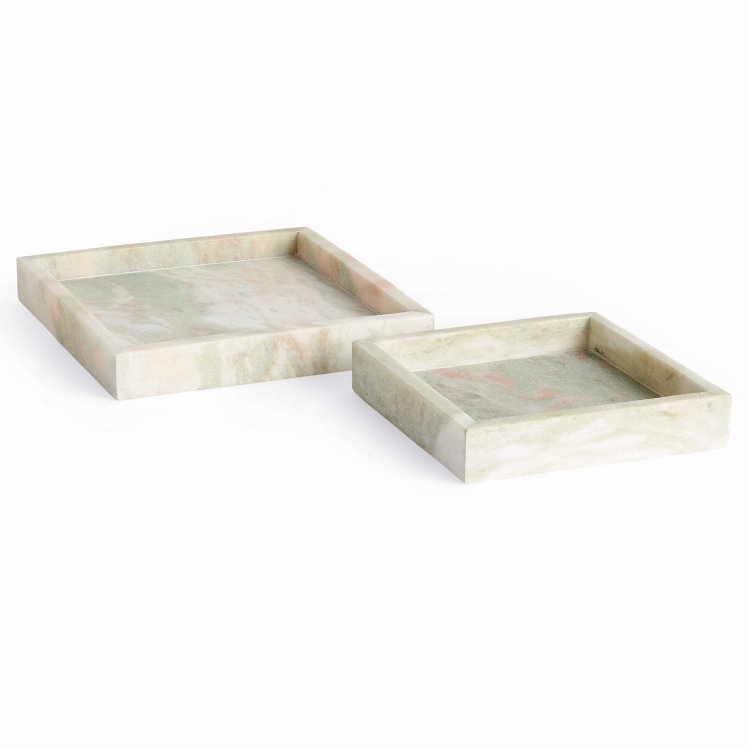 Johanna Square Marble Small Tray Set of 2
