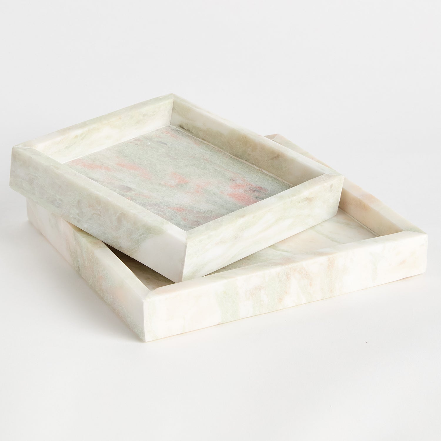 Johanna Square Marble Small Tray Set of 2