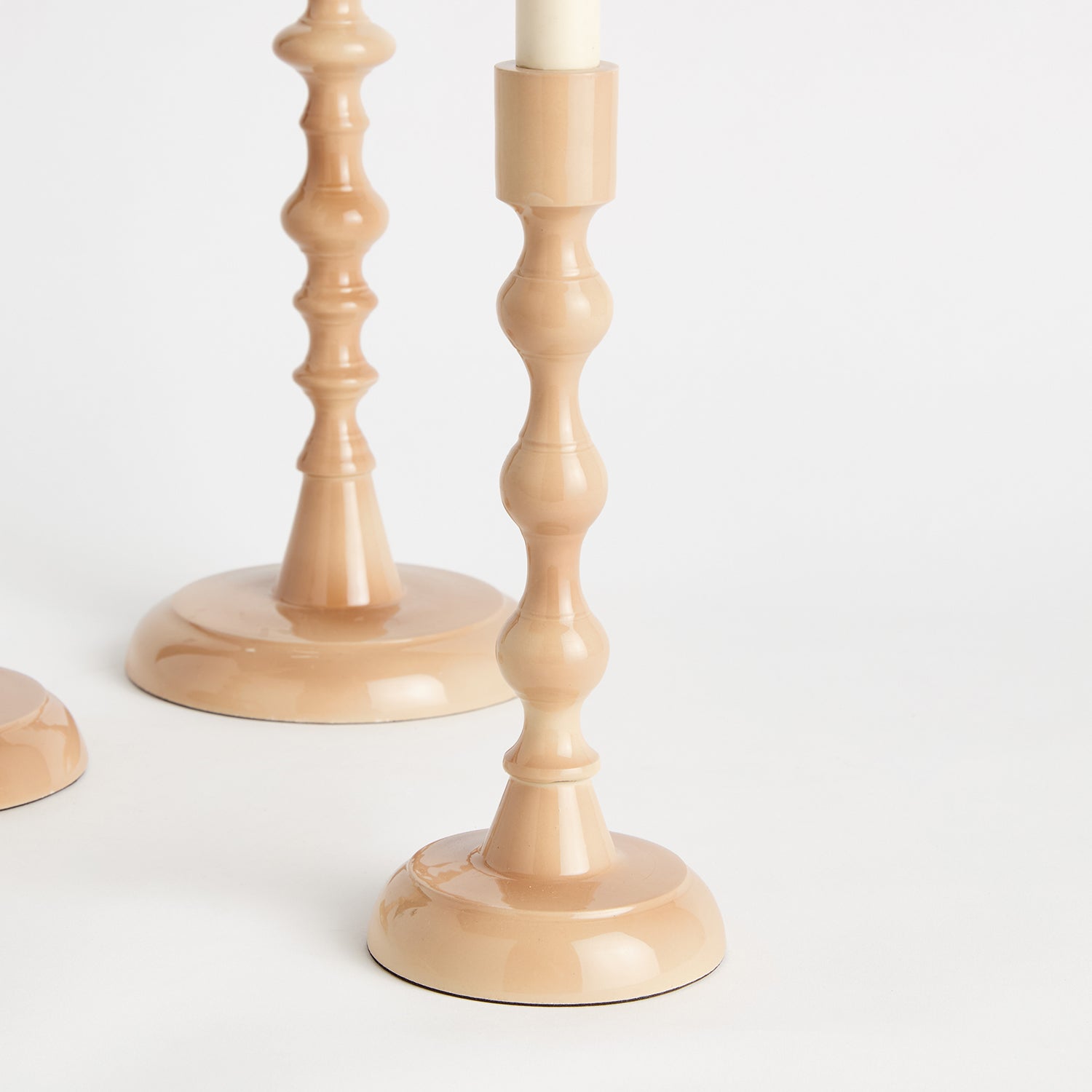 Rosina Cream Taper Candle Holder Set of 3