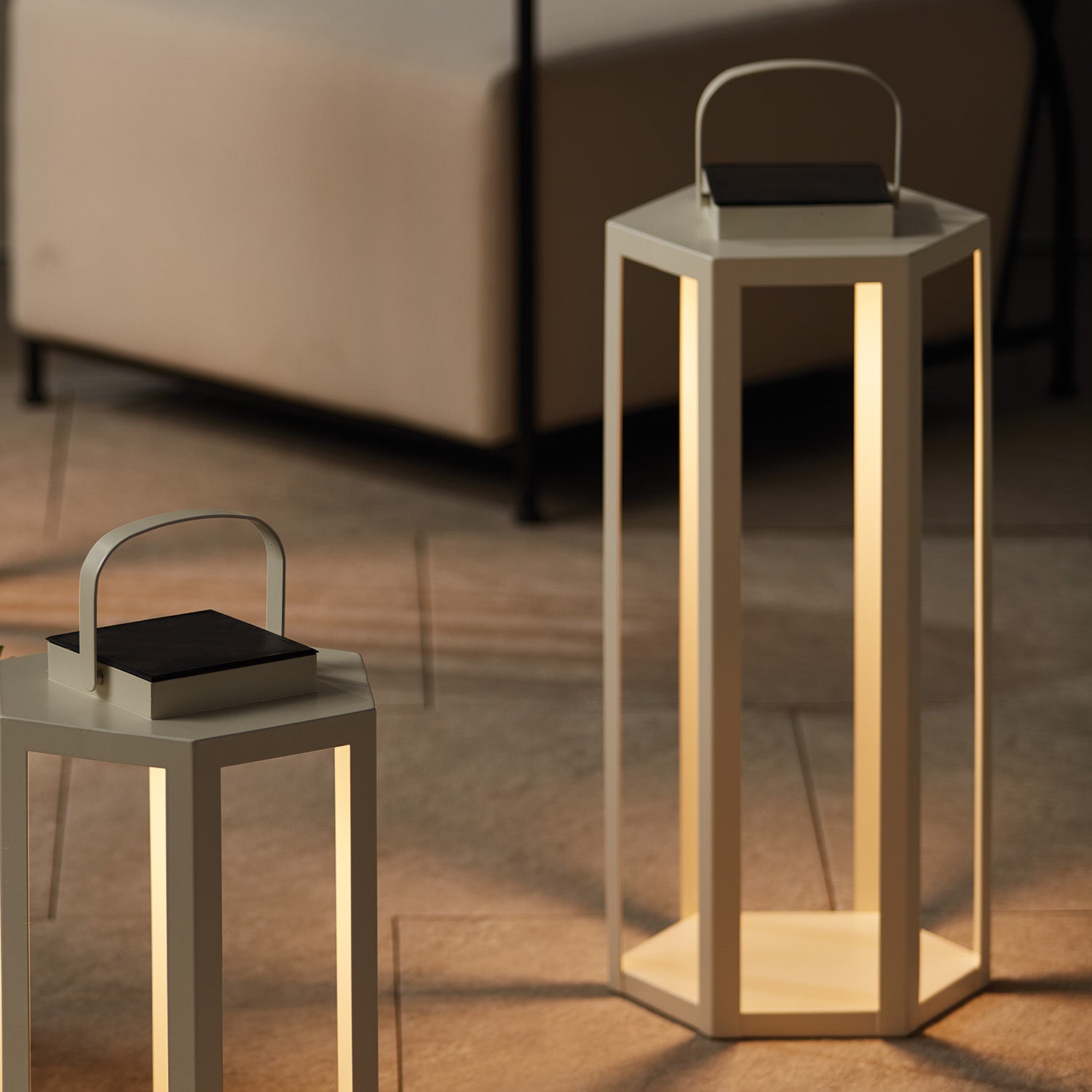 Joyce Solar Ivory Outdoor Lantern