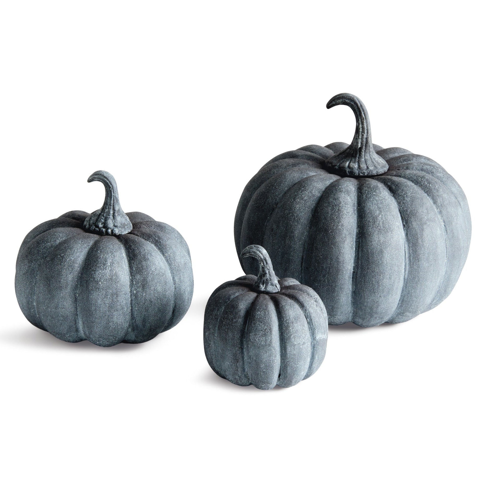 Sculpted Gray Pumpkin Set of 3
