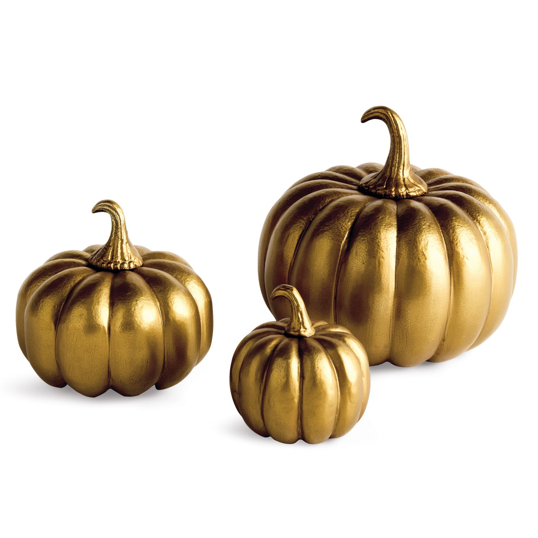 Sculpted Gold Pumpkin Set of 3