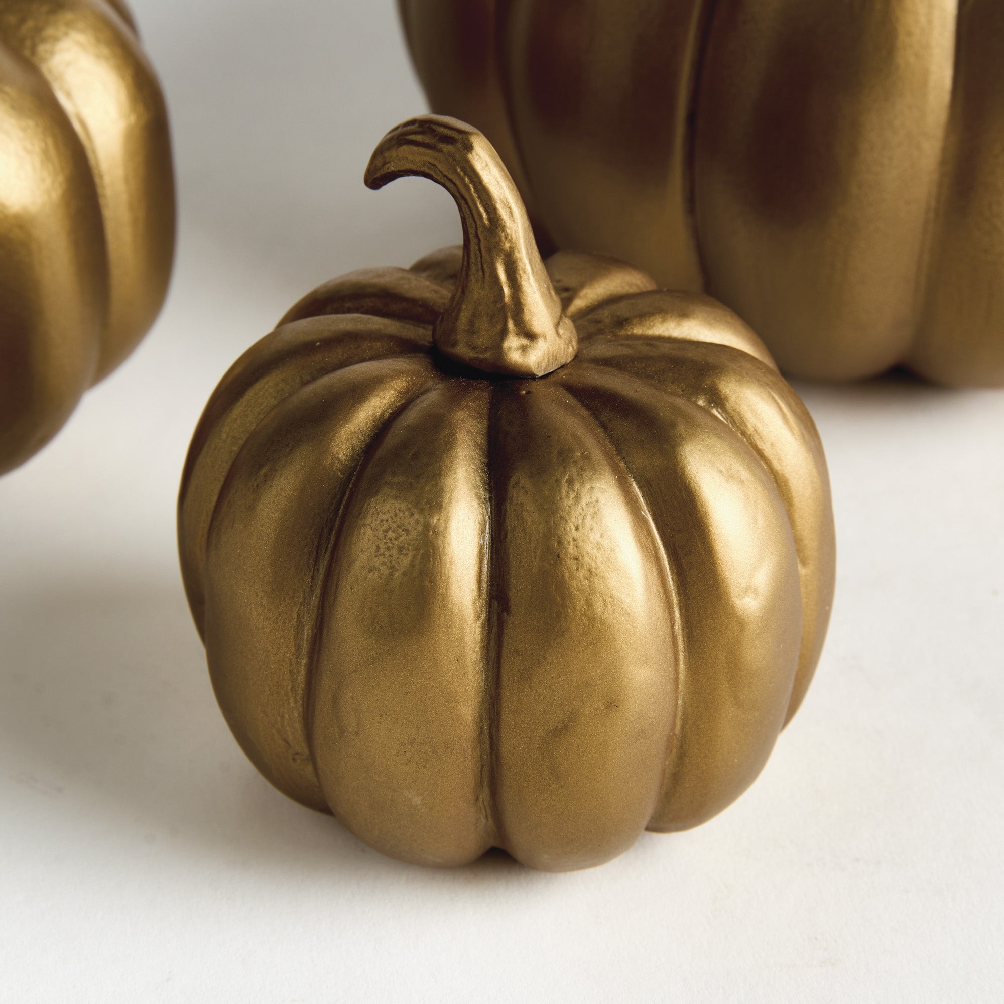 Sculpted Gold Pumpkin Set of 3