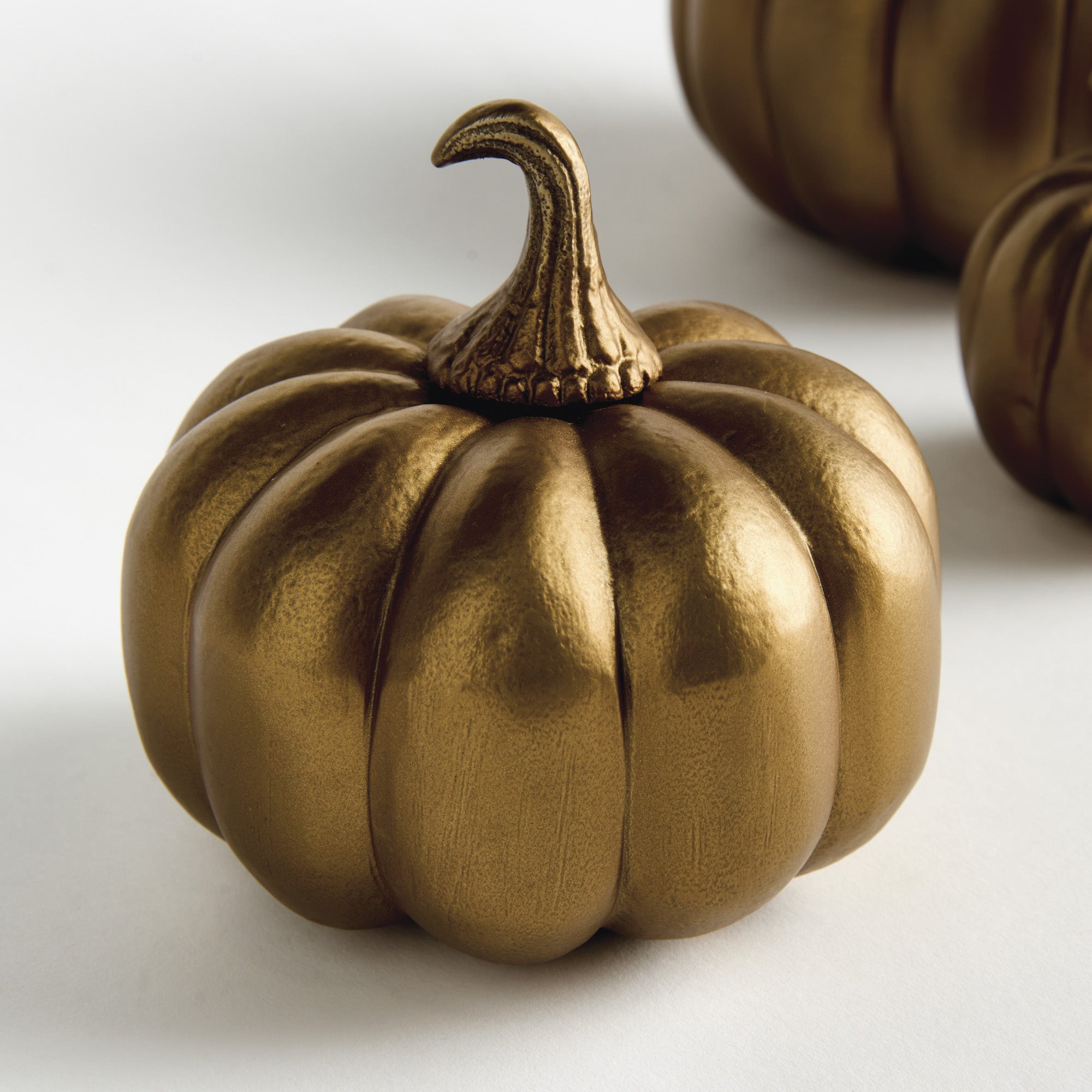Sculpted Gold Pumpkin Set of 3