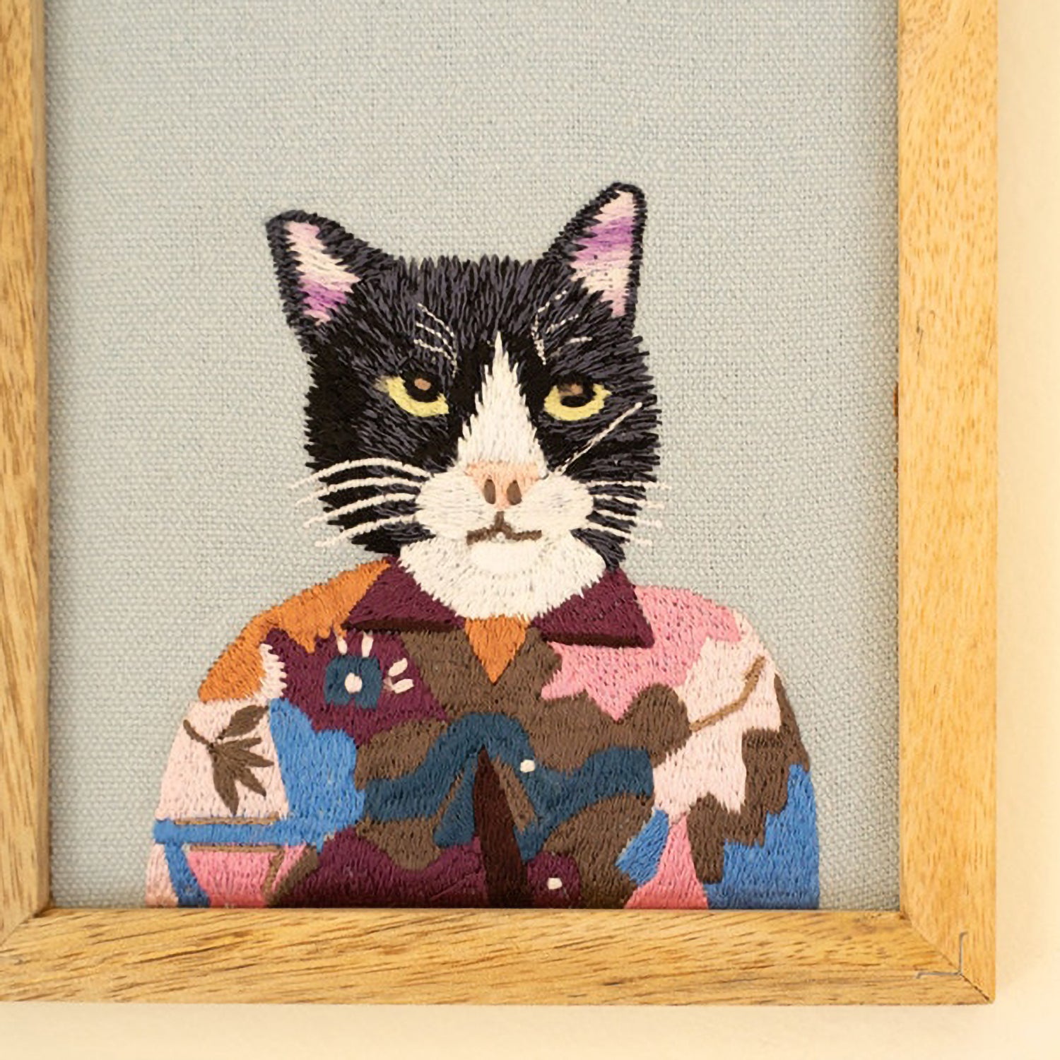 Dog and Cat Embroidery Framed Artwork Set of 2