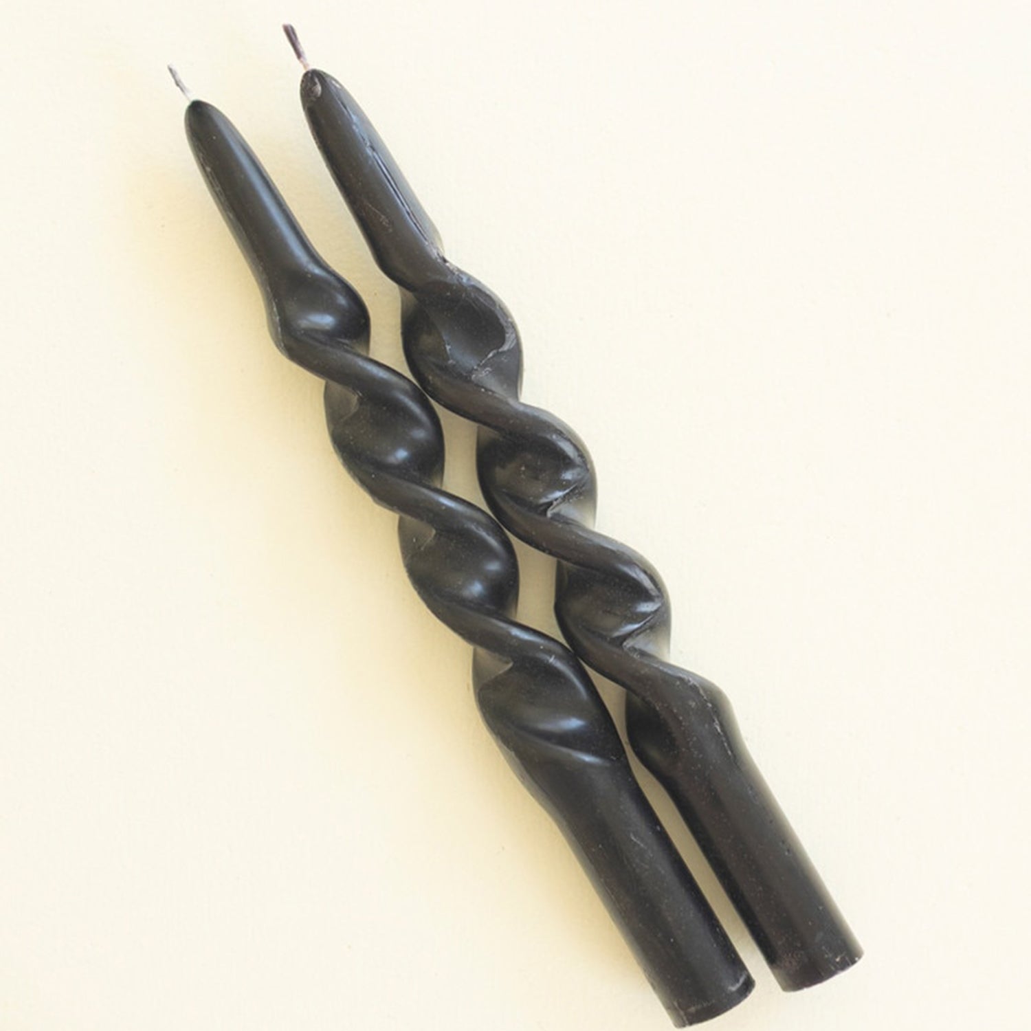 Spiral Black Taper Candle Set of 2