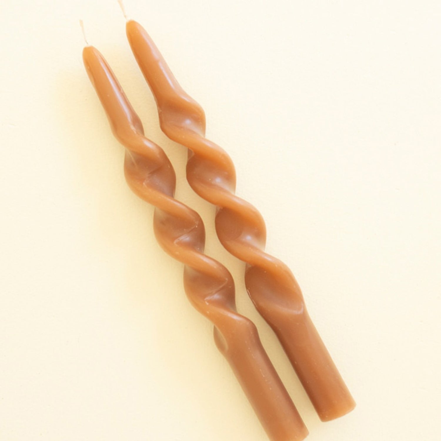 Spiral Rust Taper Candle Set of 2