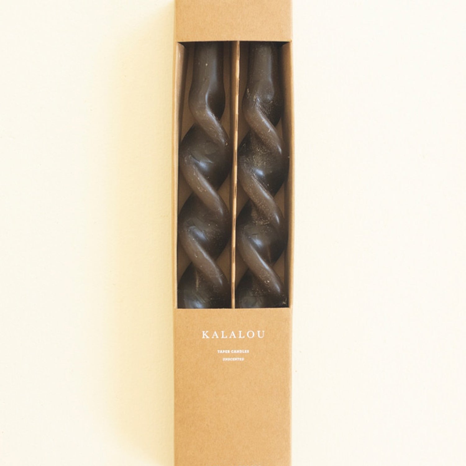 Spiral Chocolate Taper Candle Set of 2