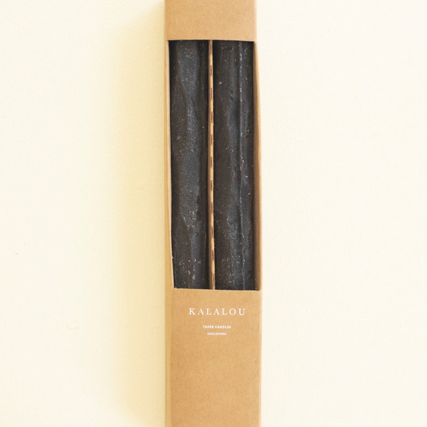 Rustic Diamond Black Taper Candle Set of 2