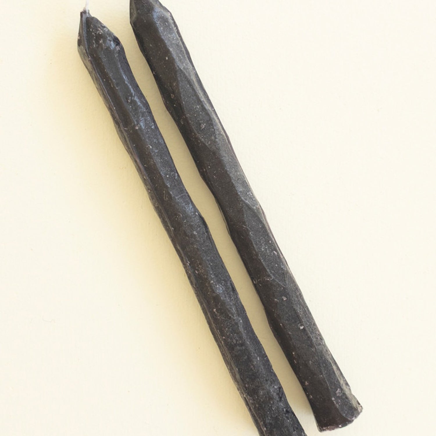 Rustic Diamond Black Taper Candle Set of 2