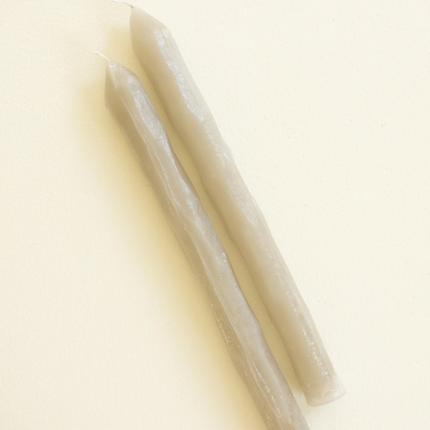 Rustic Diamond Taupe Taper Candle Set of 2