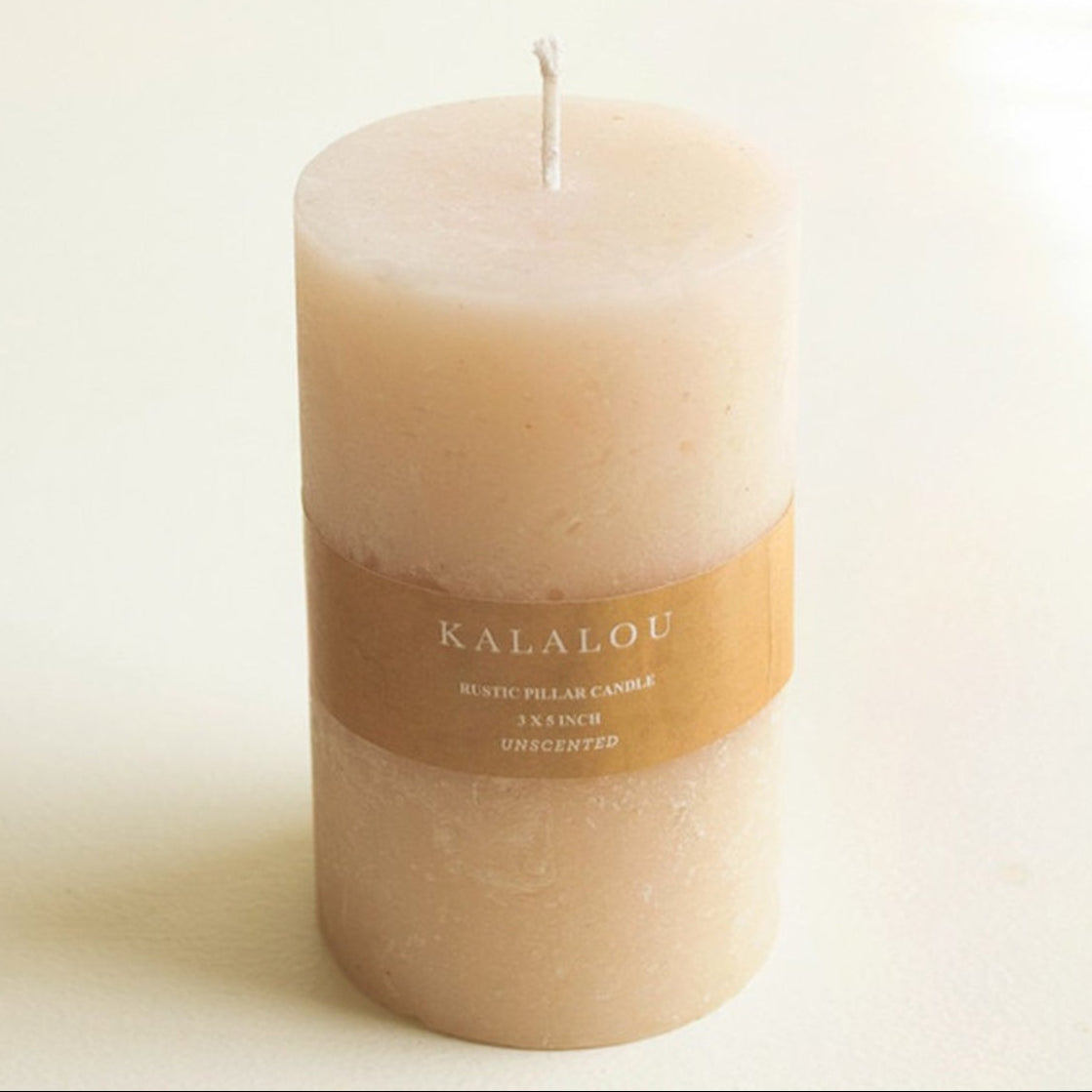 Rustic Ivory 3in x 5in Pillar Candle Set of 6
