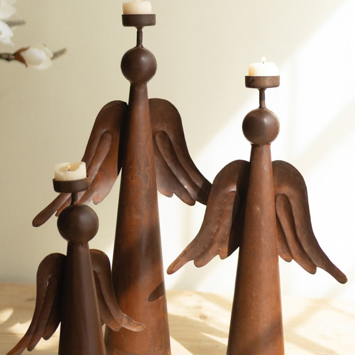 Rustic Iron Angel Set of 3
