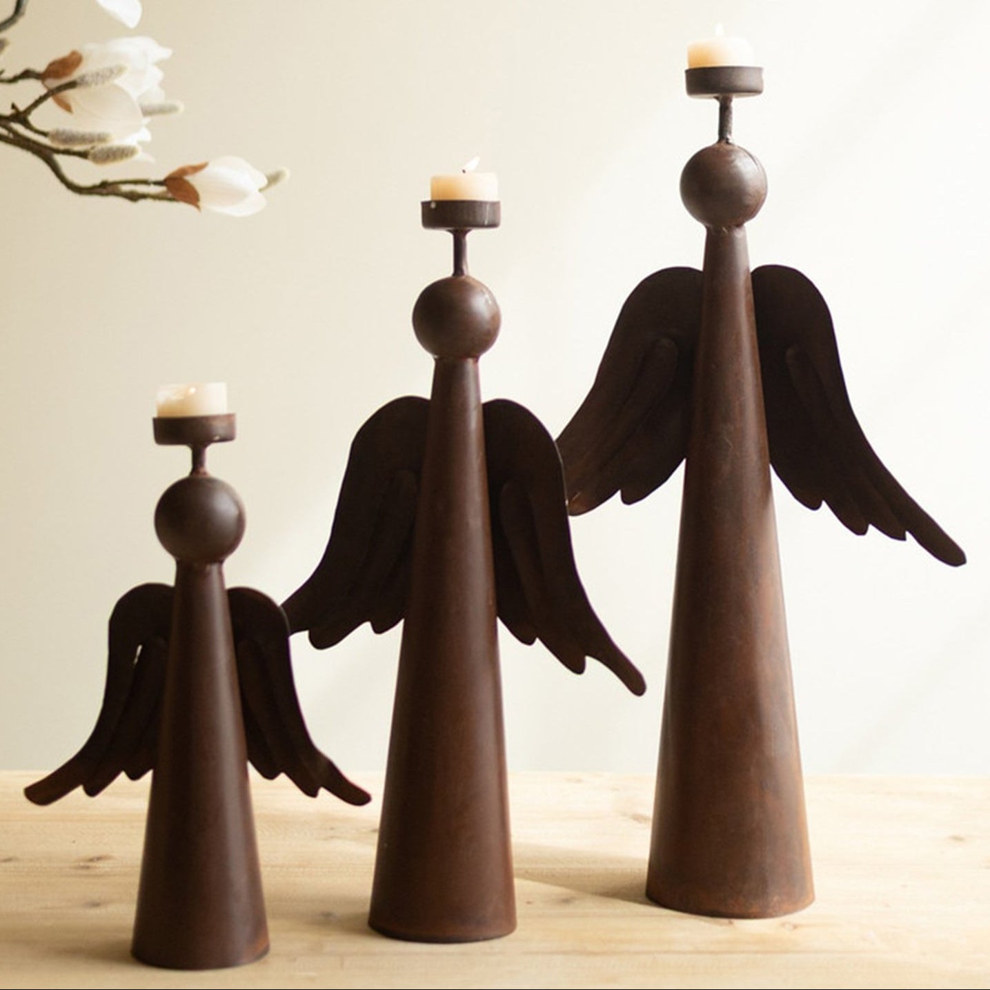Rustic Iron Angel Set of 3