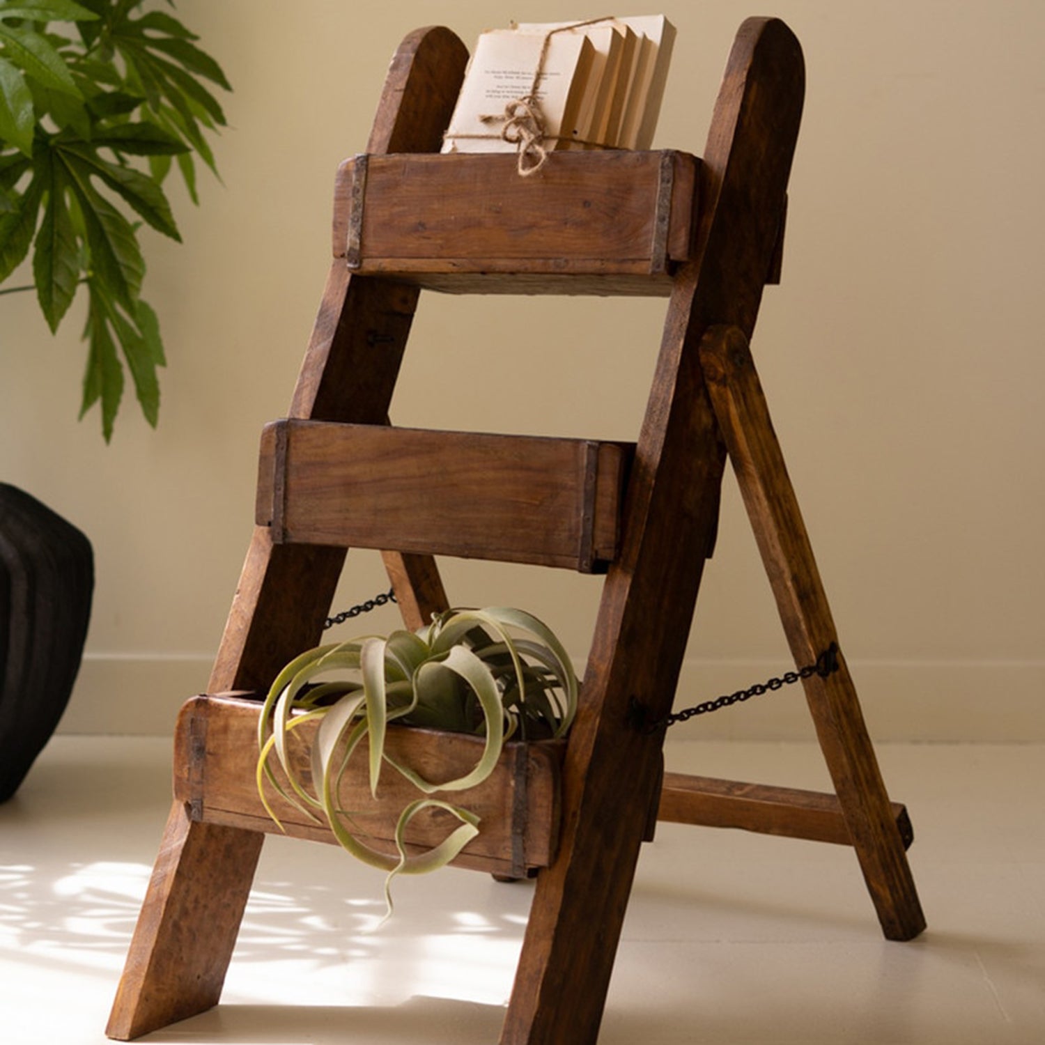 Three Tiered Wooden Brick Mold Display Stand