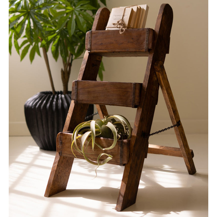 Three Tiered Wooden Brick Mold Display Stand