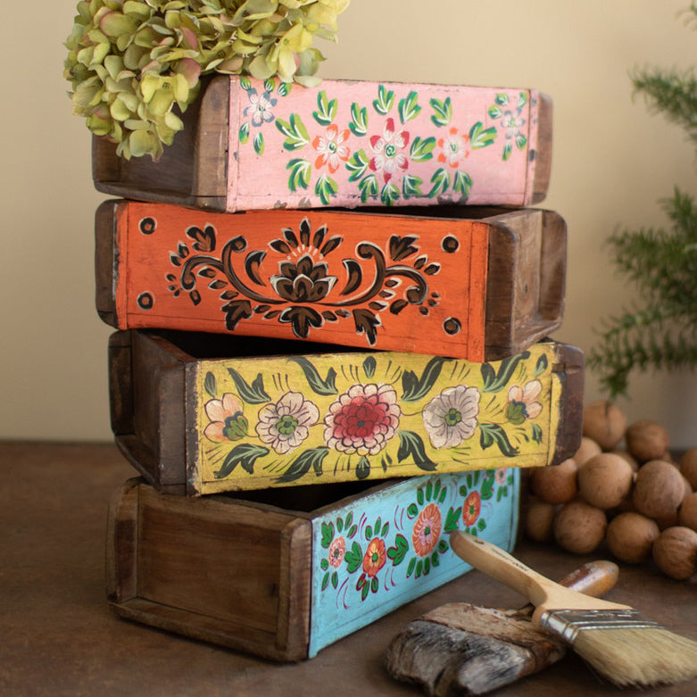 Hand Painted Brick Mold Set of 4