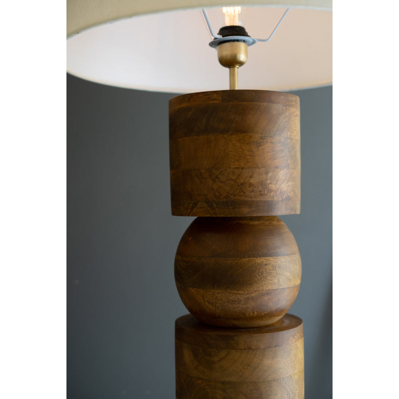 Wooden Column Floor Lamp