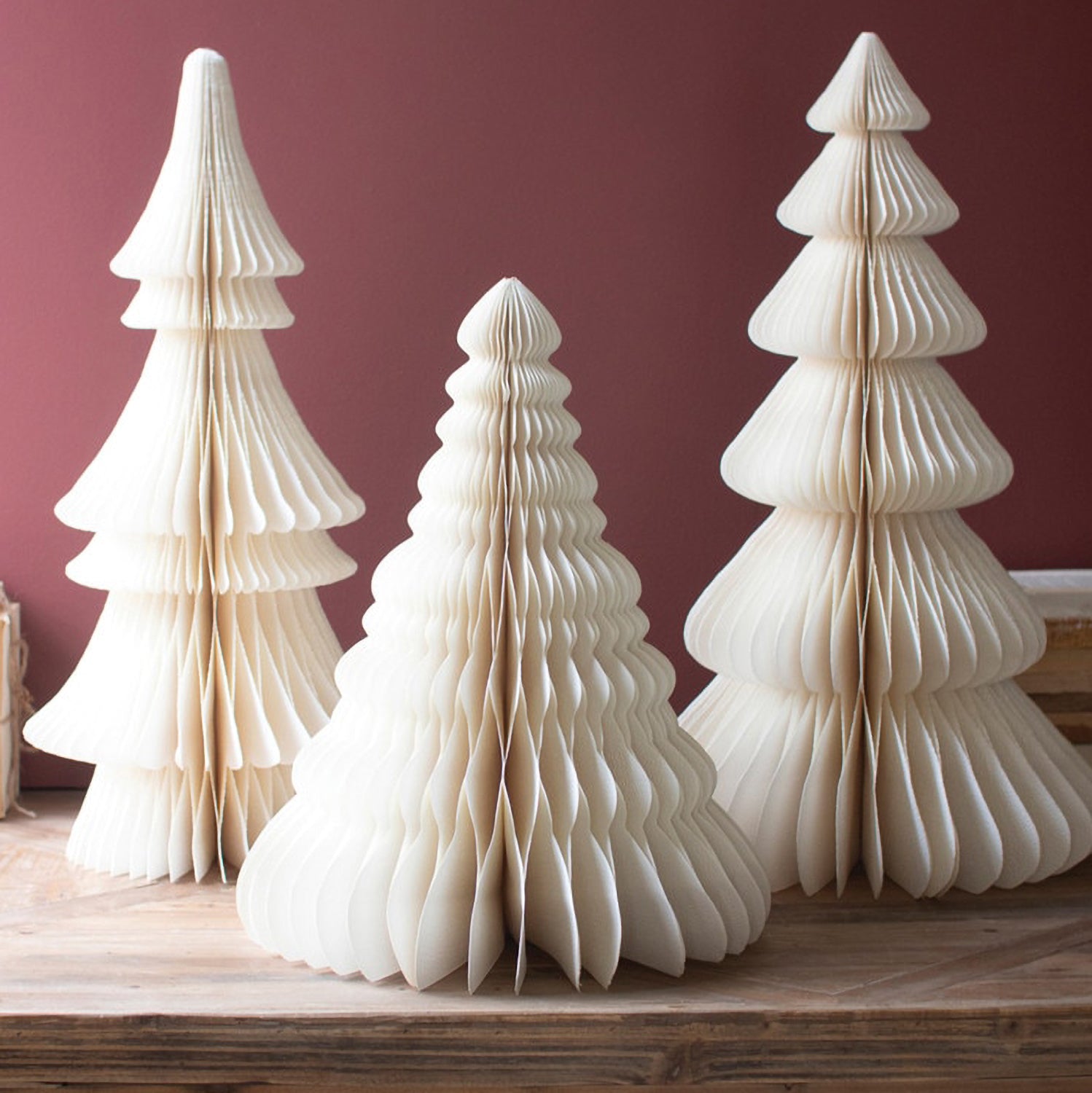 Accordion II Paper Christmas Tree Set of 3