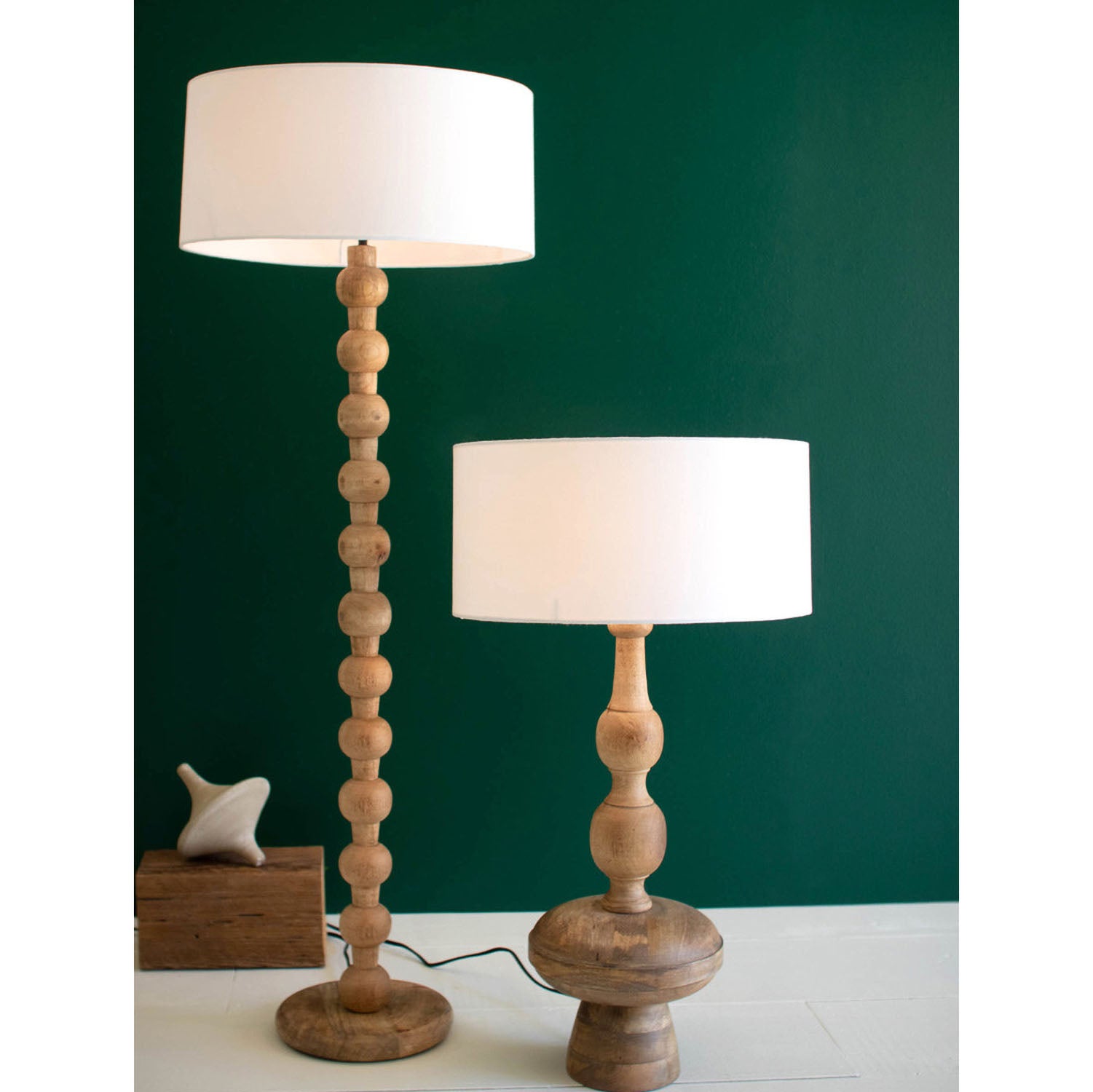 Carved Barrel Floor Lamp