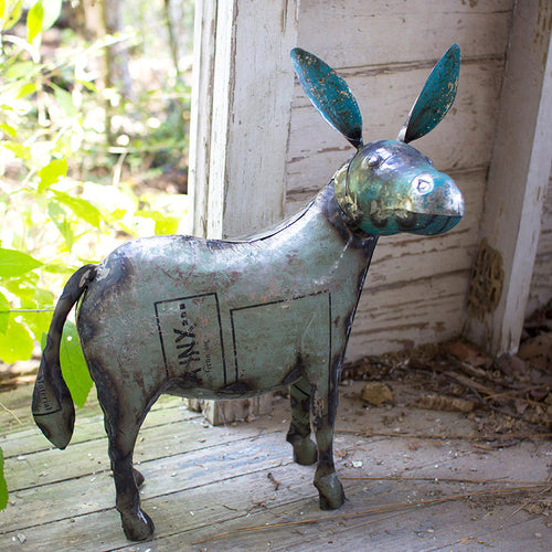 Donkey Recycled Metal Statue
