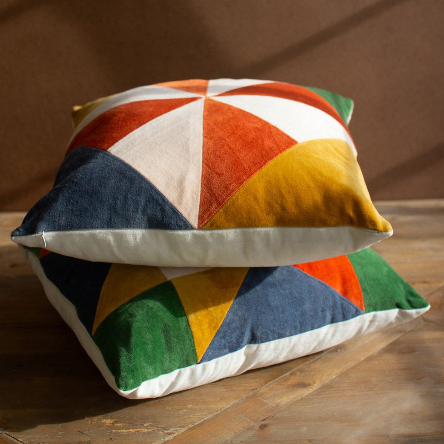 Velvet Patchwork Throw Pillow Set of 2