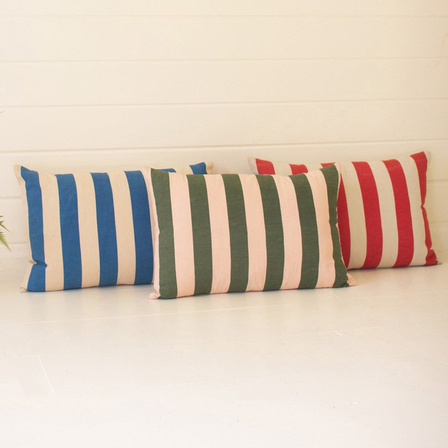 Canvas Printed Striped Pillow Set of 3