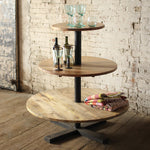 Three Tiered Mango Wood Round Accent Table