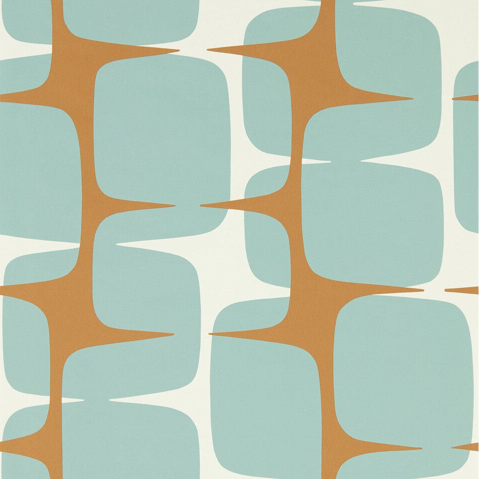 Scion x Kravet Going Lohko Sky/Auburn Wallpaper