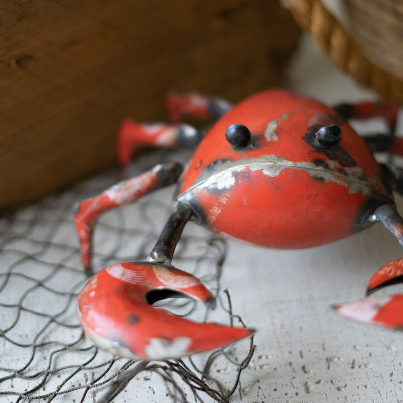 Recycled Iron Crab Figurine Set of 2