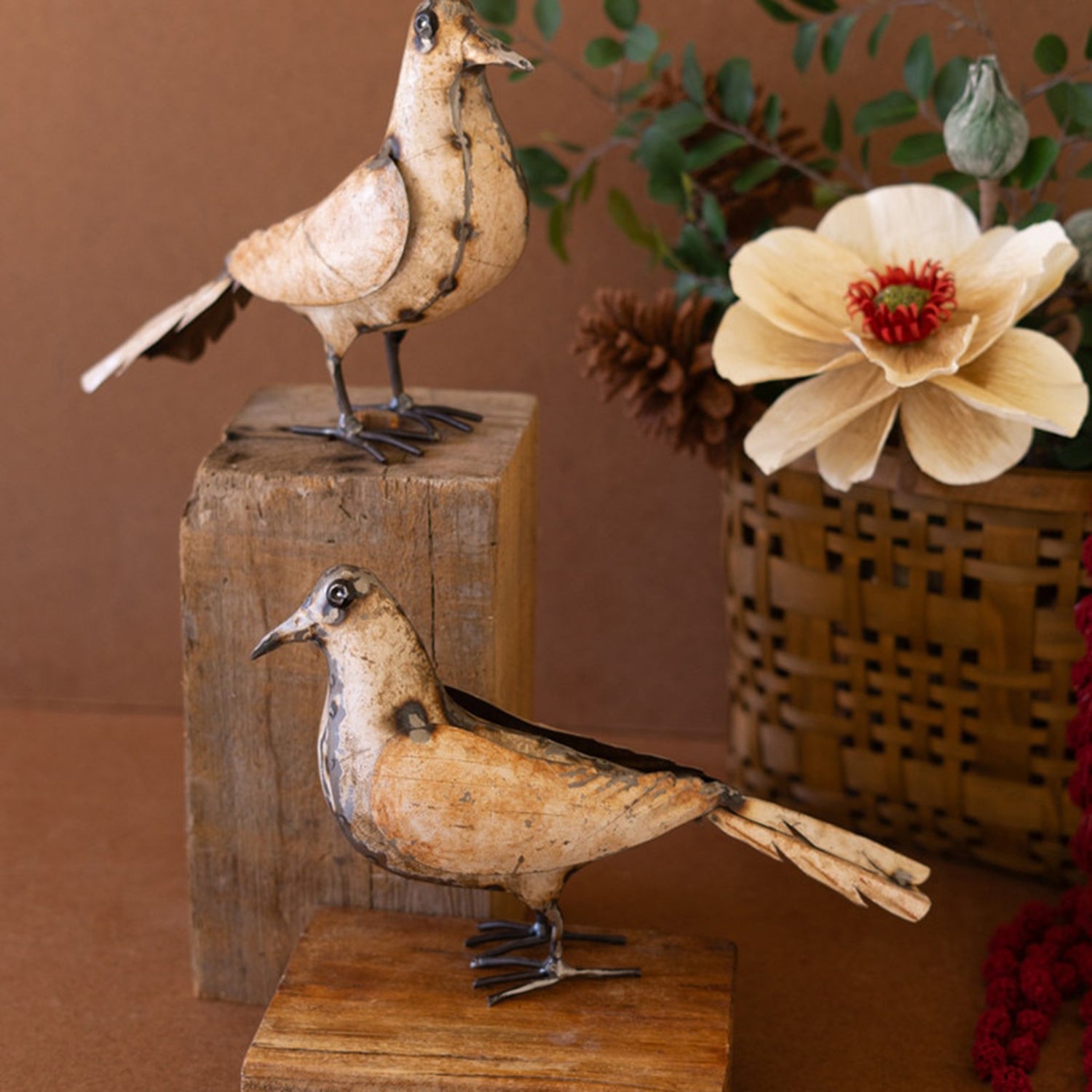 Recycled Metal Dove Set of 2