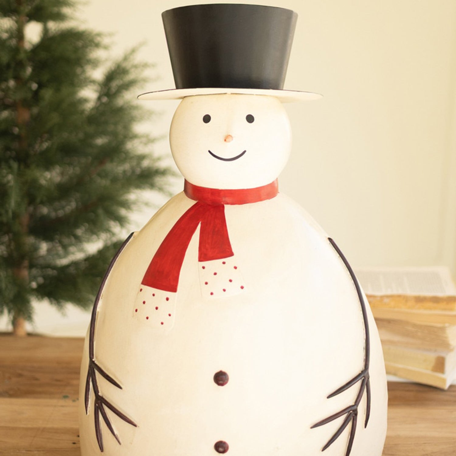 Painted Metal Snowman