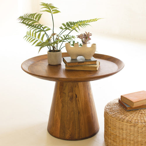 Mango Wood Round Accent Table